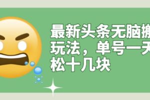 最新头条无脑搬运玩法，单号一天轻松十几块【视频教程 搬运软件】