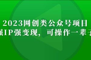 2023网创类公众号项目，强IP强变现，可操作一辈子