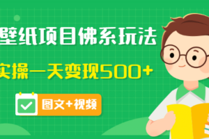 价值990元的抖音壁纸项目佛系玩法，马上实操一天变现500 （图文 视频）