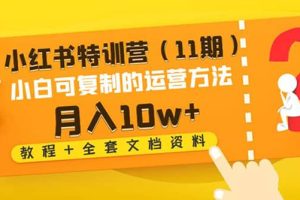 小红书特训营（11期）小白可复制的运营方法（教程 全套文档资料)