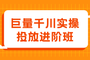 巨量千川实操投放进阶班，投放策略、方案，复盘模型和数据异常全套解决方法