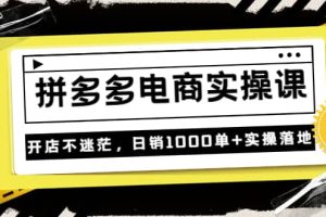 不灭《拼多多电商实操课》开店不迷茫，日销1000单 实操落地（价值299元）