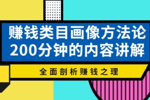 赚钱类目画像方法论，200分钟的内容讲解，全面剖析赚钱之理