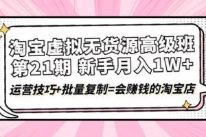 淘宝虚拟无货源高级班【第21期】运营技巧 批量复制=会赚钱的淘宝店