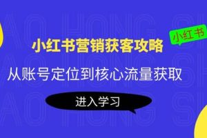 小红书营销获客攻略：从账号定位到核心流量获取，爆款笔记打造