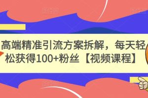 高端精准引流方案拆解，每天轻松获得100 粉丝【视频课程】