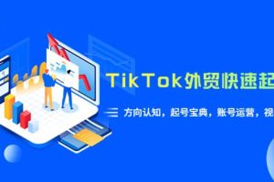 TikTok/外贸·快速起号课，方向认知，起号宝典，账号运营，视频拍摄(33节)