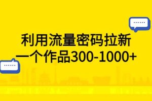 利用流量密码拉新，一个作品300-1000