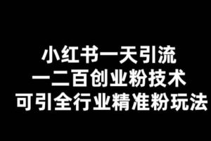 【引流必备】小红书一天引流一二百创业粉技术，可引全行业精准粉玩法