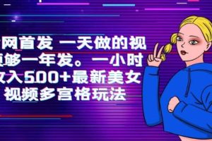 全网首发 一天做的视频够一年发。一小时收入500 最新美女视频多宫格玩法