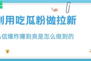 利用吃瓜粉做拉新，私信爆炸日入1000 赚到爽是怎么做到的【揭秘】