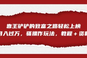 全网首发，靠王铲铲的致富之路轻松上榜，月入过万，骚操作玩法，教程＋资料