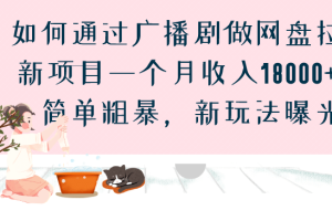 如何通过广播剧做网盘拉新项目一个月收入18000 ，简单粗暴，新玩法曝光