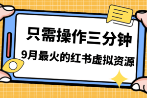 一单50-288，一天8单收益500＋小红书虚拟资源变现，视频课程＋实操课