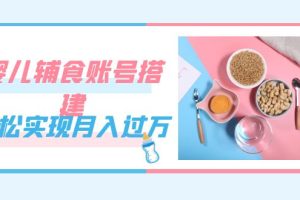 紧跟时代发展，婴儿辅食账号搭建，轻松实现月入过万（教程 素材）