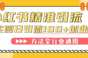 小红书精准引流创业粉，微信每天被动100 好友