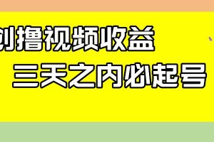 最新撸视频收益玩法，一天轻松200