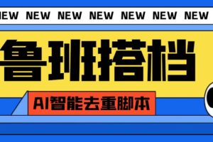 外面收费299的鲁班搭档视频AI智能全自动去重脚本，搬运必备神器【AI智能脚本】