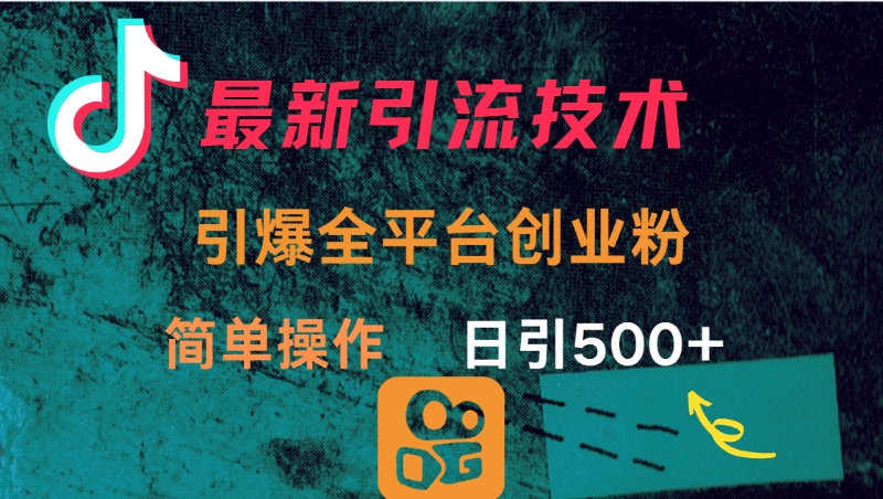 最新引流方法，引爆全平台创业粉操作简单，日引300＋